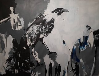 Sahar Alizadeh; Untitled, 2018, Original Painting Acrylic, 150 x 100 cm. Artwork description: 241 shadows, landscape...