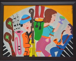 Sakshi Talwar; Jazz At Cafe Du Paris, 2015, Original Painting Acrylic, 21 x 27 inches. Artwork description: 241 This seems like a fun and frolic party at the CafA(c) du Paris, Monte Carlo. Jazz is a music genre that originated from African American communities of New Orleans in the United States during the late 19th and early 20th centuries. Over and all, music is an ...