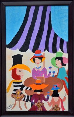 Sakshi Talwar; Ladies Who Lunch, 2016, Original Painting Acrylic, 21.5 x 33 inches. Artwork description: 241 All of the five ladies belong to an upper stratum of society and spend a significant amount of their time attending social gatherings and poking their nose in others businesses. Jane, who lives in the vicinity of Beverly Hills, is inadvertently having an extra marital affair with ...