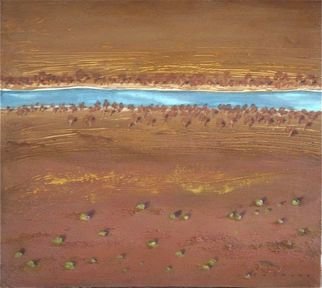 Yoli Salmona; Blue River Revisited, 2009, Original Mixed Media, 50 x 45 cm. Artwork description: 241  From the Australian red west country ...