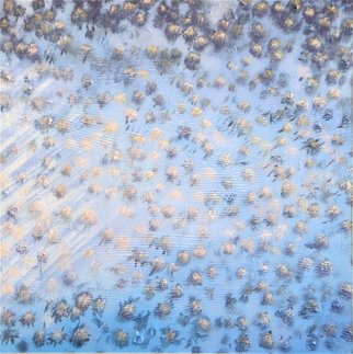 Yoli Salmona; Dawn, 2006, Original Mixed Media, 36 x 36 cm. Artwork description: 241   aerial view of tree tops in snow with emerging light  ...