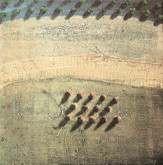Yoli Salmona; Dry Way, 2003, Original Painting Oil, 36 x 33 cm. Artwork description: 241  textures in landscape ...