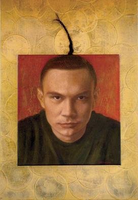 Yoli Salmona, 'Kostya Tsyu Icon', 2001, original Painting Oil, 42 x 65  x 7 cm. Artwork description: 1758 When I approached Kostya to paint his portrait, he was preparing for another fight in America, had no time for Art. I can say that I sat for him, more than he sat for me.I sat for days, to observe him training, and to get an ...