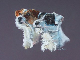 Sallyann Mickel; Two Jacks, 2009, Original Pastel, 14 x 11 inches. Artwork description: 241   Pastel painting of two rough coated Jack Russell terriers on colored pastel paper.  ...