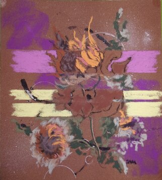 Sallyann Mickel; Can Sunflowers Survive War, 2023, Original Pastel, 11 x 14 inches. Artwork description: 241 A semi abstract pastel painting odf sunflower blossoms...
