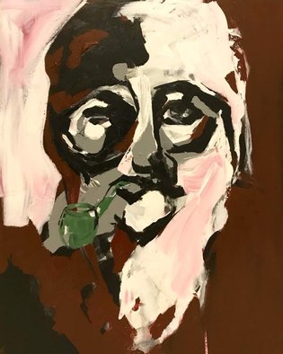 Samira Nikfarjam; Man With Pipe, 2018, Original Painting Acrylic, 60 x 80 cm. Artwork description: 241 No Comment...