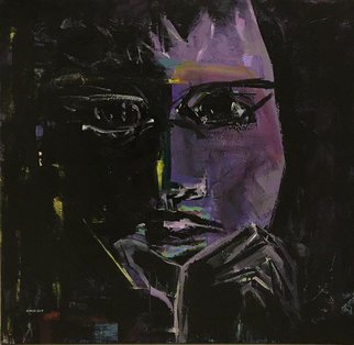 Samira Nikfarjam; Waiting, 2017, Original Painting Acrylic, 100 x 100 cm. Artwork description: 241 Watching through the darkness waiting for the twilight and rising again. ...