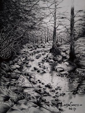 Latifah Samsu; Somewhere In Java Island, 2017, Original Drawing Charcoal, 30 x 42 cm. Artwork description: 241 As I was a geologist, IaEURtmve seen a lot nature and its beauty. From the huge landscape of mountains to tiny world creatures under the microscope.This is one of the most memorable places IaEURtmve found in Java Island even though I canaEURtmt remember ...
