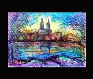 Sandro Bisonni; Autunno A Central Park, 2021, Original Pastel, 21 x 29 cm. Artwork description: 241 New York, to that tall skyline I come, flyinin from London to your doorNew York, lookindown on Central ParkWhere they say you should not wander after dark. . . . . . . . . ...