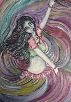 Sangeetha Bansal, Serenity, 2013, Original Painting Oil, size_width{Dancing_with_colors-1486486358.jpg} X 12 inches