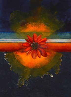 Sarah Longlands; Space Zinnia, 2016, Original Watercolor, 21 x 28 inches. Artwork description: 241 When Scott Kelly spent virtually a full year on the International Space Station, he experimented with gardening. This zinnia was the first flower to be grown in space. ...