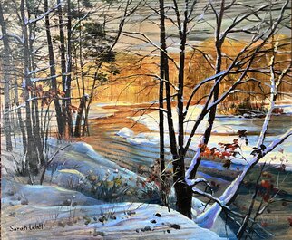 Sarah Wall; Autumnal End, 2022, Original Painting Oil, 24 x 18 inches. Artwork description: 241 beautiful snow scenery trees landscape ...