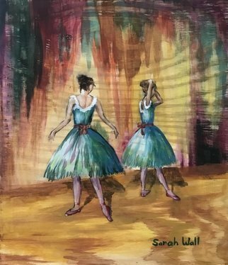 Sarah Wall; Ballerinas Homage To Degas, 2021, Original Painting Oil, 16 x 18 inches. Artwork description: 241 Ballerinas Homage to Edgar Degas.  Two ballerinasballet dancerspainted with oil and acrylic on wood as a tribute to Edgar Degas. ...