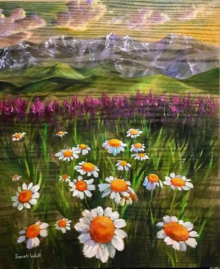 Sarah Wall; Flora, 2022, Original Painting Oil, 20 x 24 inches. Artwork description: 241 Beautiful daisy floral field. Oil painting on wood. ...