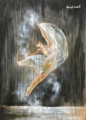 Sarah Wall; Light As A Feather, 2022, Original Painting Oil, 16 x 22 inches. Artwork description: 241 dancing ballerina, oil on wood...