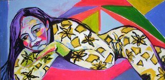 Sarangello Raquel; SHE HAS DREAMS, 2011, Original Painting Oil, 100 x 50 cm. Artwork description: 241        oil on canvas       ...