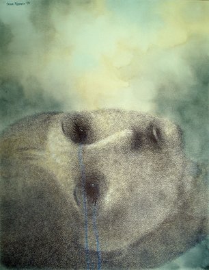 Sasha Tsyganov; Crying Doll, 2014, Original Painting Oil, 70 x 90 cm. Artwork description: 241   ballpoint pen, oil on canvas                   ...