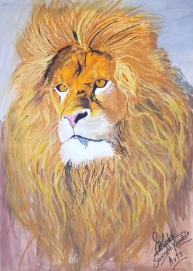 Art Sbk; Lion Painting, 2018, Original Painting Oil, 5.7 x 7.8 inches. Artwork description: 241 This artwork shows a lion...