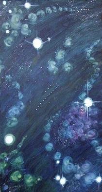 Smeetha Bhoumik; Globular Clusters, 2006, Original Painting Oil, 18 x 36 inches. Artwork description: 241 Globular clusters are compact bundles of old stars that date back to the birth of our galaxy, 13 or so billion years ago. Astronomers use these galactic 