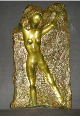Scott Mohr; Through The Veil, 2004, Original Sculpture Bronze, 10 x 24 inches. Artwork description: 241  From an original alabaster carving this copy in bronze expresses the desire to connect to the other side to find our true self our higher being  ...
