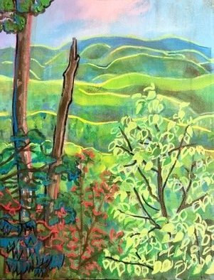 Sean Willett; Catskills, 2019, Original Painting Acrylic, 11 x 4 inches. Artwork description: 241 Catskill Mountains...