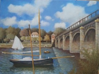 Seanna Mendez; Seine River Reproduction, 2019, Original Painting Oil, 20 x 16 inches. Artwork description: 241 A Monet reproduction of Seine River...
