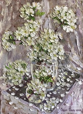 Olga Sedykh; A Moment Of Spring, 2020, Original Painting Oil, 30 x 40 cm. Artwork description: 241 Handmade, artist s Work, oil Painting, oil Painting on canvas, still Life, Flowering branches, cherry Blossom, Tenderness, Light painting, White flowers.Spring blooming of the garden is one of the most beautiful moments of spring.  It is a fascinating spectacle, fills the outdoors in may.  The fragrance ...
