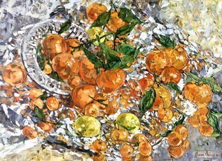 Olga Sedykh; Glow Of Tangerines, 2020, Original Painting Oil, 70 x 50 cm. Artwork description: 241 silver, tangerines, fruits, glow, orange...