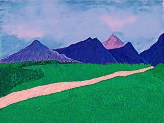 Natalia Semioshkina; Landscape 1, 2019, Original Computer Art, 60 x 40 cm. Artwork description: 241 inspirate by travel in Alps, made with iPad...
