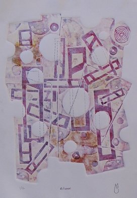 Michael Semsch; Millwork, 2012, Original Printmaking Other, 22 x 30 inches. Artwork description: 241  Millwork is a collograph print, where a variety of objects are glued to a matrix which is then inked and run through a press on heavy, watersoaked paper.  ...