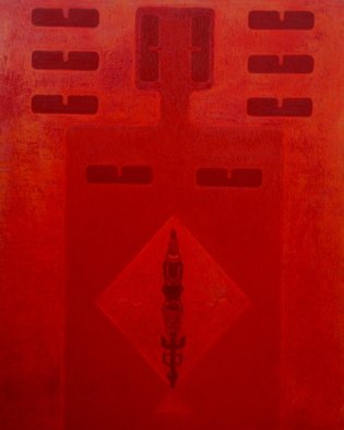 Constantin Severin; Text And Time 93, 2012, Original Painting Oil, 80 x 100 cm. Artwork description: 241 Monochrome artwork of Archetypal Expressionism. ...