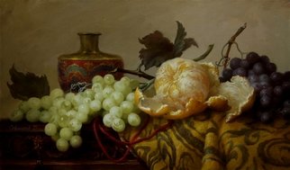 Dmitry Sevryukov; Naked Orange, 2017, Original Painting Oil, 52 x 31 cm. Artwork description: 241 Flemish style still life...