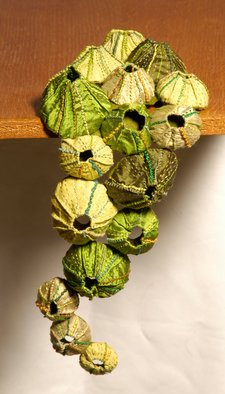 Sandra Golbert; Barnacles, 2007, Original Fiber, 6 x 18 inches. Artwork description: 241  Silk barnacles with embroidery. This piece goes on a shelf and hangs over the edge. ...