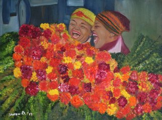 Sharon Dippenaar; Flower Ladies Cape Town, 2018, Original Painting Oil, 40 x 30 cm. Artwork description: 241 Oil On Canvas By Sharon4ArtsArtwork, Size:  quot 11. 8 x 15. 78 quot   30 cm x 40 cm  Title: Cape Town Flower LadiesThe is a 100  hand painted piece by Sharon using Oils of Cape Town Flower Ladies. Each painting is unique.  Here you are ...