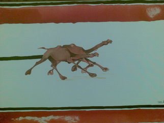 Shakeel Siddiqui; Untitled, 2010, Original Mixed Media, 3 x 4 feet. Artwork description: 241     i love camel so i draw with force    ...