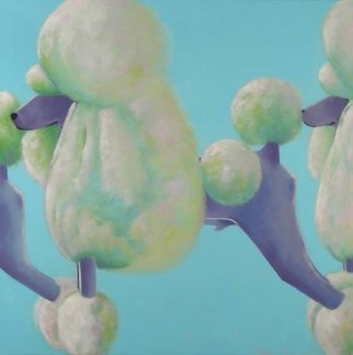 Shanee Uberman; THE PARADE, 2011, Original Painting Oil, 30 x 30 inches. Artwork description: 241  POODLES! so perfectly manicured! ( wish i was so fabulously coifed) they are regal, a true piece of art!   ...
