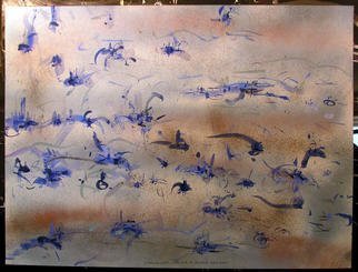 Richard Lazzara, 'COBWEB', 1984, original Mixed Media, 24 x 18  inches. Artwork description: 3891  As we wander about this Sumie Consensus painting 1984, we are caught on the small plex' s like a spider in a 