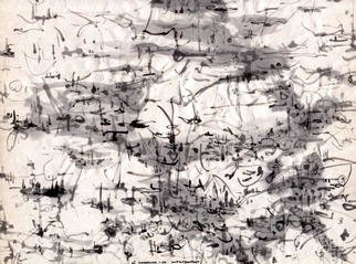Richard Lazzara, 'INDEPENDENT', 1975, original Calligraphy, 12 x 9  inches. Artwork description: 3099      INDEPENDENT         of all referencethis Sumie Symphony Series painting lives on in a thin transparent wash  that  holds the memory of  other   places and times.  The geometry of the scene looks familiar since it comes from inside,it is independent of all reference  and it   will  live      ...
