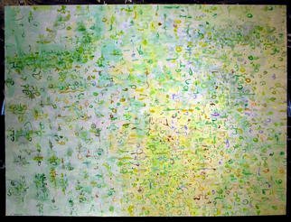 Richard Lazzara, 'LANDSCAPE CODEX', 1975, original Watercolor, 24 x 18  inches. Artwork description: 4683   This healing Cakra reminds us of green meadows, here is the