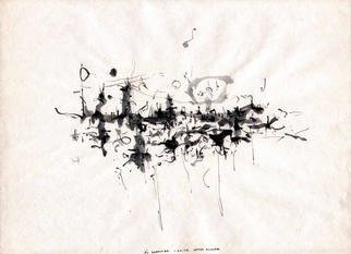 Richard Lazzara, 'LOTUS FLOWER ', 1975, original Calligraphy, 12 x 9  inches. Artwork description: 3891   LOTUS FLOWER is the reward for the end of the Sumie Symphony Series 1975....