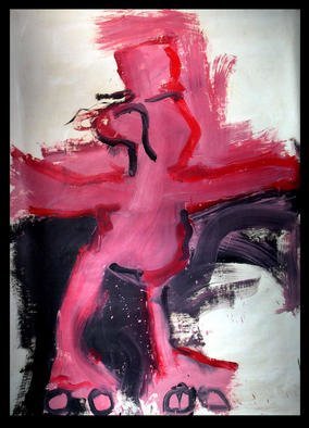Richard Lazzara, 'RED SKATER', 1973, original Painting Oil, 44 x 77  inches. Artwork description: 21315 RED SKATER 1973  is from the RED POWER TIE  oil paintings group as presented by 
