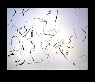 Richard Lazzara, 'Mecca Black Stone Lingam', 1977, original Calligraphy, 46 x 35  inches. Artwork description: 28839 mecca black stone lingam 1977 is a sumie calligraphy painting from the HERMAE LINGAM ROSETTA  as archived at 