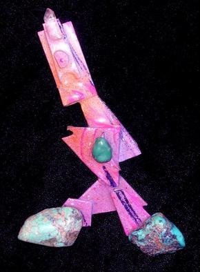 Richard Lazzara, 'Turquoise Walk Pin Ornament', 1989, original Sculpture Mixed, 3 x 4  x 1 inches. Artwork description: 52995 turquoise walk pin ornament from the folio LAZZARA ILLUMINATION DESIGN is available at 