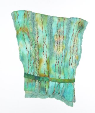 Sharron Parker; Tunic II, 2009, Original Fiber, 25 x 31 inches. Artwork description: 241 This handmade felt wall piece is based on the colors of antique Roman glass and the shapes of Roman and Greek tunics. ...