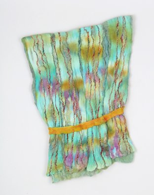 Sharron Parker; Tunic, 2009, Original Fiber, 24 x 37 inches. Artwork description: 241 This handmade felt wall piece combines the colors of ancient Roman glass with the shape of Roman and Greek tunics  it is cleanable by vacuuming through mesh held against the surface  provided . ...