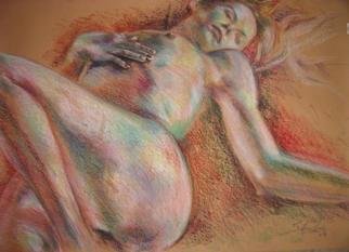 Sheila Fraga; Before That, 2008, Original Pastel Oil, 39.5 x 27.5 inches. Artwork description: 241  erotic figure ...
