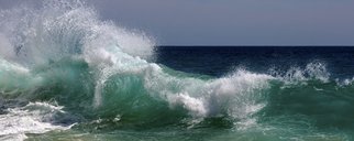 Shelley Catlin; Wave, 2015, Original Photography Digital, 48 x 19 inches. Artwork description: 241   Wave, Cabo San Lucas, blues, greens, sand, beach, sky         ...