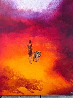 Shelly Leitheiser; Lone Wolf, 2014, Original Painting Acrylic, 16 x 20 inches. Artwork description: 241  Lone Wolf is an emotive painting, abstract background with figures. ...