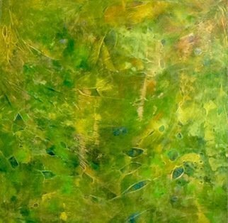 Azhar Shemdin, 'Golden Marine', 2016, original Painting Acrylic, 48 x 48  x 2 inches. Artwork description: 1758 Free flowing marine figures in golden atmosphere. Liquid acrylics. Original painting on stretched canvas. ...