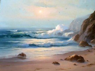 Sheri Daniels-Wood; Low Tide, 1971, Original Painting Oil, 24 x 18 inches. Artwork description: 241         This is a painting of the CA. coast line. by Earl Daniels       ...